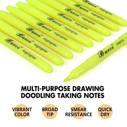 Buecs Highlighters Bulk Pack, 108 Count, Chisel Tip,Fluorescent Yellow, suitable for Adults Highlighting Planner Notes, Office School Supplies