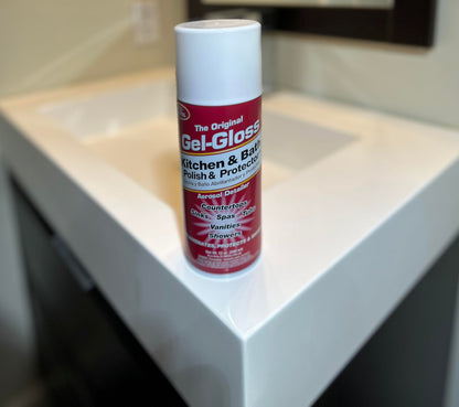 Original Gel Gloss Kitchen and Bath Polish and Protector, 12oz. Aerosol Can, Pink