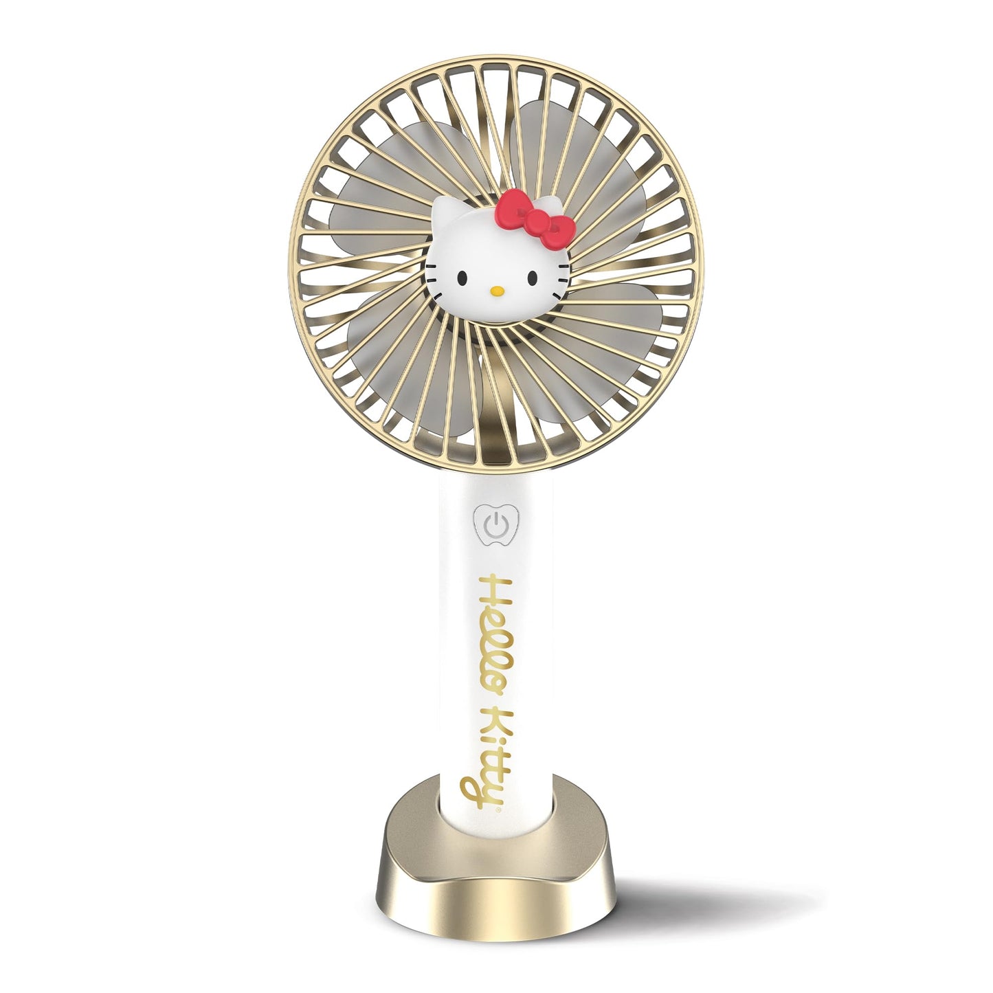 Hello Kitty 2-Pack Handheld Fan with Tabletop Stand - Multi-Speed Settings, Rechargeable Battery, Portable and Compact Design - Ideal for Home, Office, and Outdoor Use - Includes USB Charging Cable