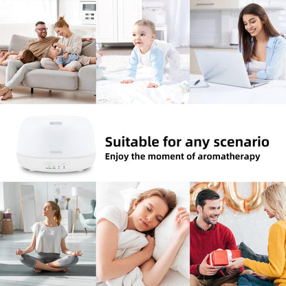 300ML Essential Oil Diffuser with 7-Color LED Lights and Remote Control, Modern Minimalist Design, High-Efficiency Ultrasonic Mist Aromatherapy Diffuser for Home