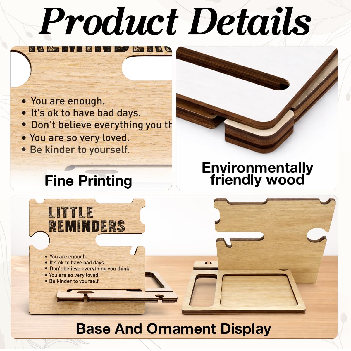 BIQRP Wood Phone Docking Station Graduation Birthday Gift for Son Daughter - Bedside Nightstand Multi-Functional Organizer - Kids Accessories Phone Stand for Nightstand Study Room Bedroom