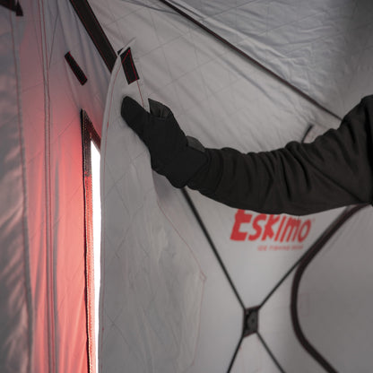Eskimo Outbreak™ 350XD, Pop-Up Portable Shelter, Red/Black, 3-4 Person, 40350 , 126" x 126"