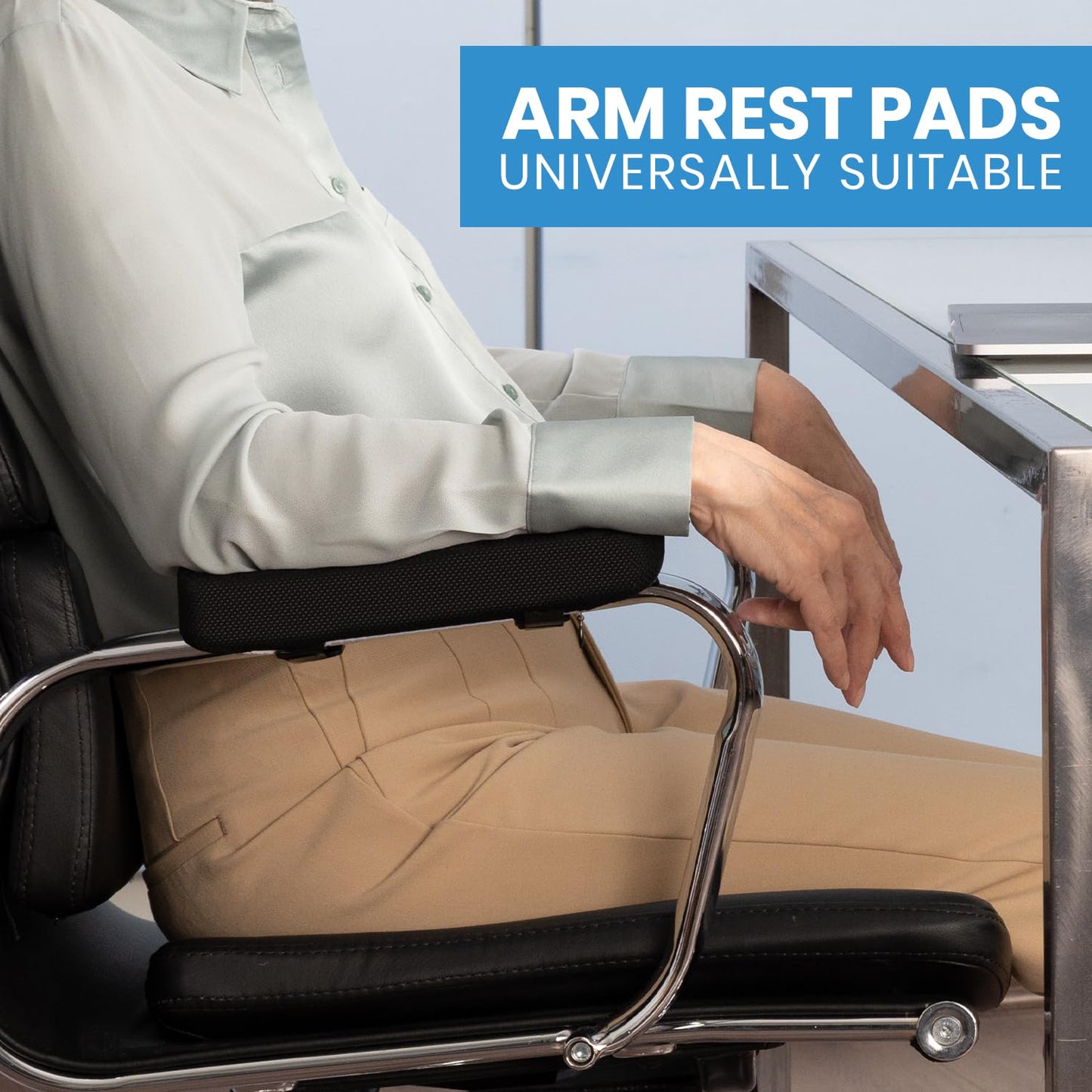 Elevate Series by Everlasting Comfort Office Chair & Wheelchair Arm Pads - Memory Foam ArmRest Covers for Desk, Gaming Chair, Arm Pillow Seat Cover Cushions & Protectors to Relieve Pressure for Elbows