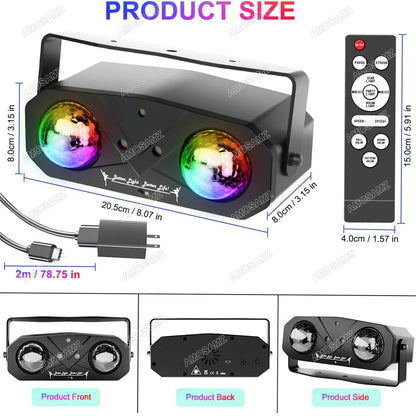 Disco Lights Disco Ball, Sound Activated Party Light with Roating Disco Ball,Star Projector,Ocean Light and Laser Lights for Party DJ KTV Club Wedding Festivals Stage Dancing Christmas