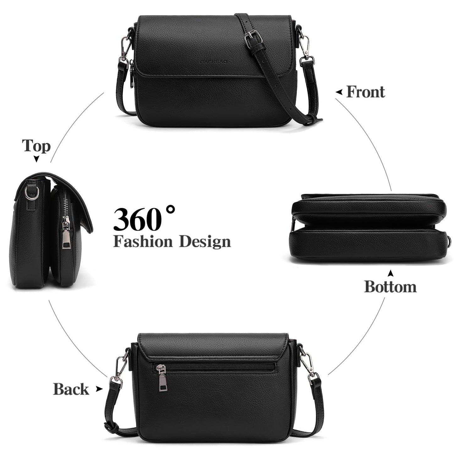 GAEKEAO Small Crossbody Bags for Women Cross Body Purses Vegan Leather Cell Phone Bag Mini Travel Purse with Card Slots