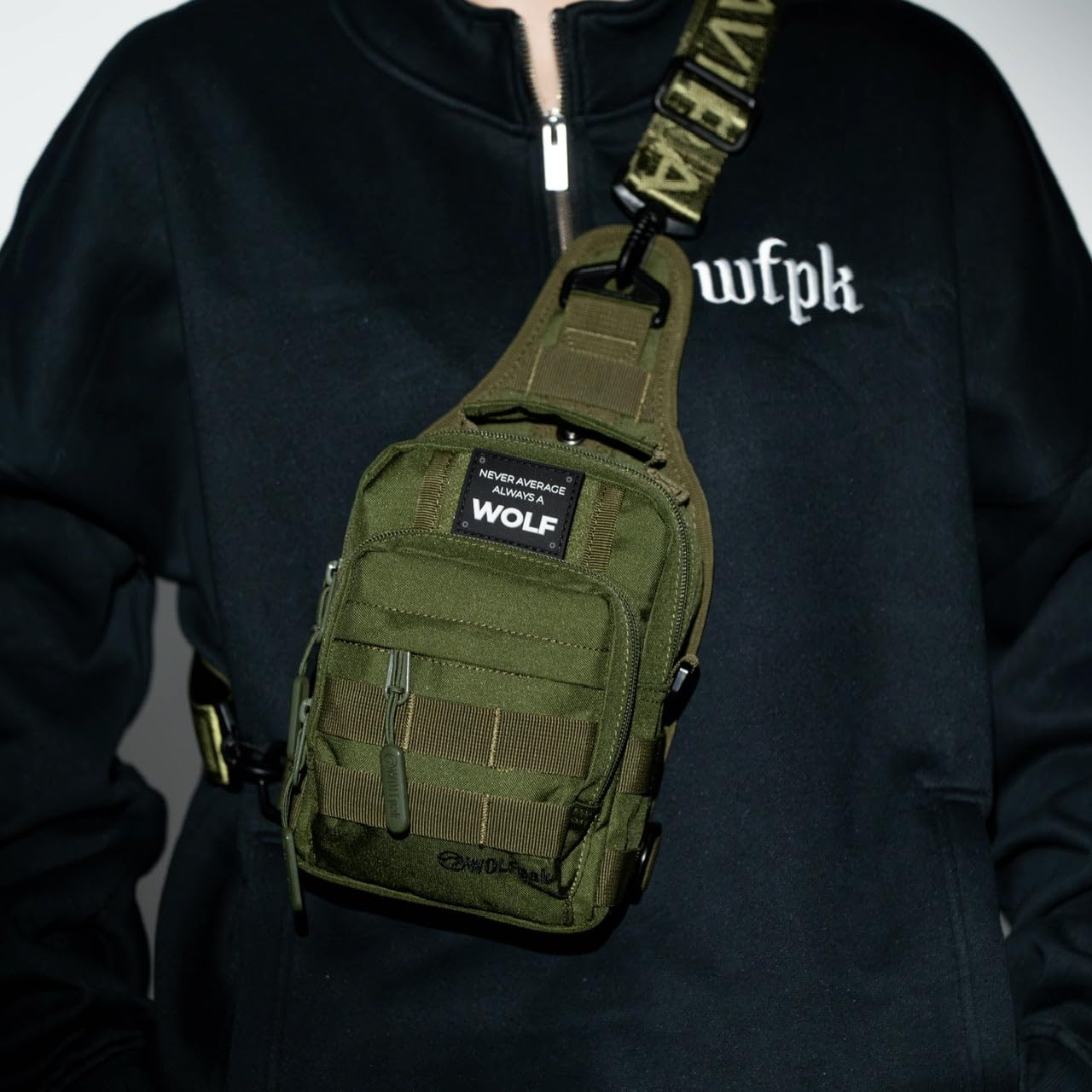 WOLFpak 4L Mini Tactical Sling Bag (OD Green) Compact Crossbody Backpack for Gym, Travel & EDC | Tactical Shoulder Bag with Multiple Pockets – Lightweight, Durable Sling Pack for Men & Women