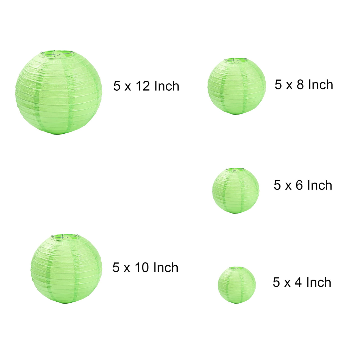 25 Pack Paper Lanterns, Sizes of 4", 6", 8", 10", 12", Hanging Lanterns Decorations Ball Lanterns for Home Decoration, Birthday Party and Wedding Decorations (Fruit Green)
