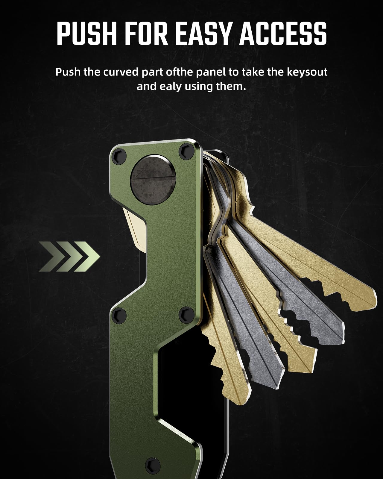 MINBERAND Key Organizer Compact Key Holder Metal Key Chain Minimalist key case key holder for keychain Secures 1-5 Keys