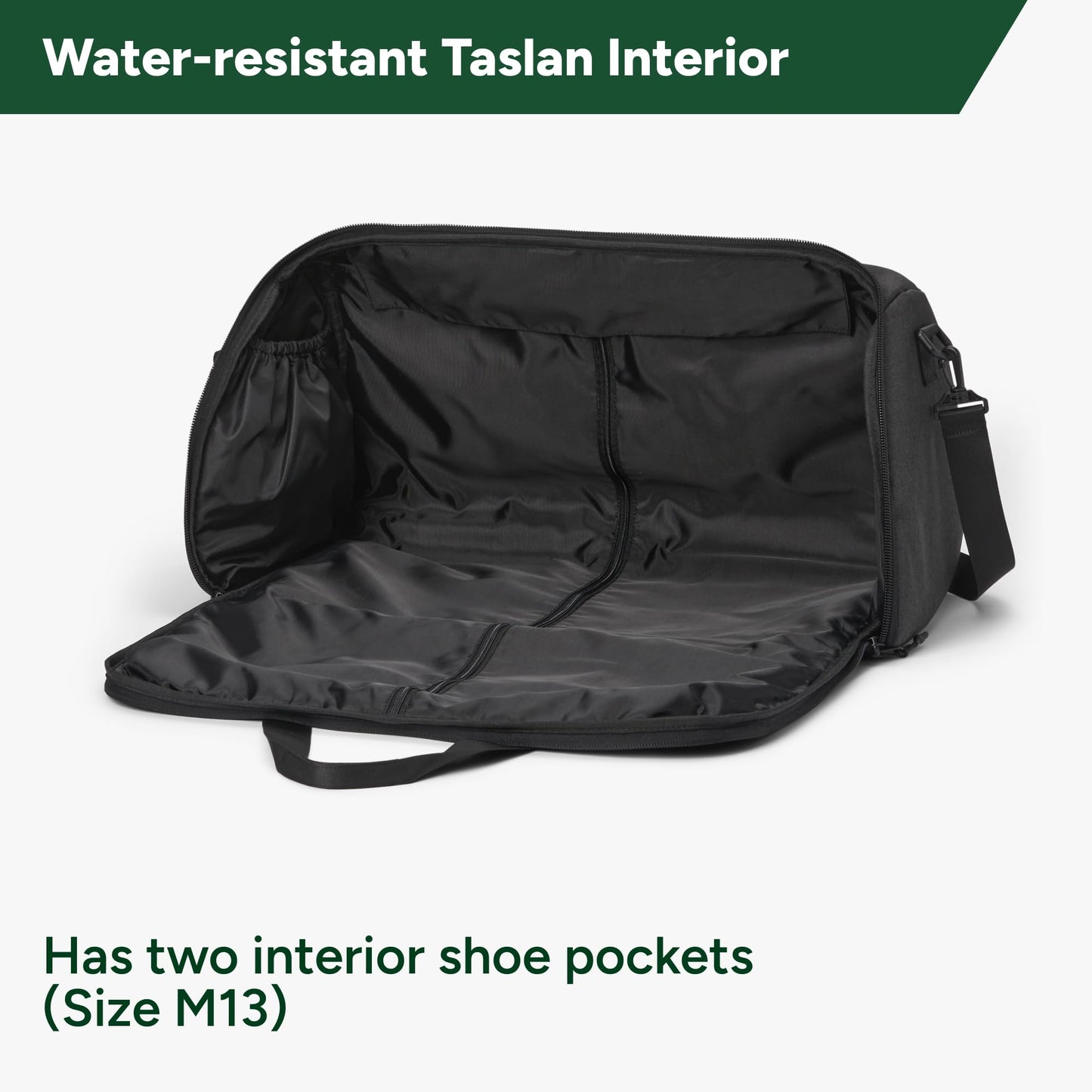 Halfday Convertible 2-in-1 Garment Duffel Weekender Bag 45L: Wrinkle-Free Travel (Hanging Suit Compartment, Shoe Pockets, Trolley Sleeve), Durable & Water-Resistant Carry-on, Shadow