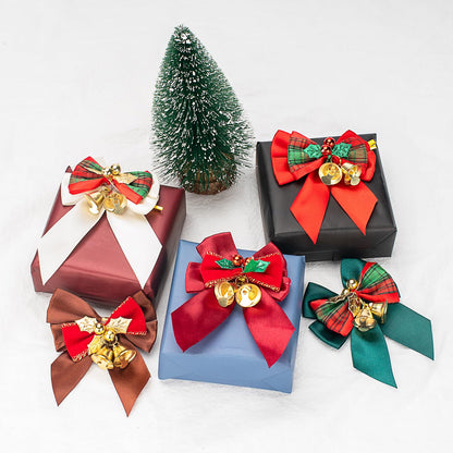 Voeveca 20 Pack Christmas Bows, Bowknot Wreath Bow with Jingle Bells for Christmas Garland Tree, Crafts, Wrapping, Wreath Xmas Hanging Ornaments Decor (20, Green)