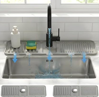 Silicone Faucet Mat for Kitchen Sink Splash Guard, 2-Piece Set – Each – 5°