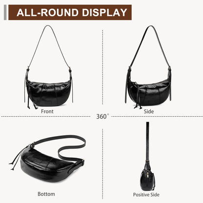 Small Crescent Crossbody Bags for Women Vegan Leather Womens Purse Hobo Shoulder Sling Bag Handbag with Adjustable Strap Daily Bag