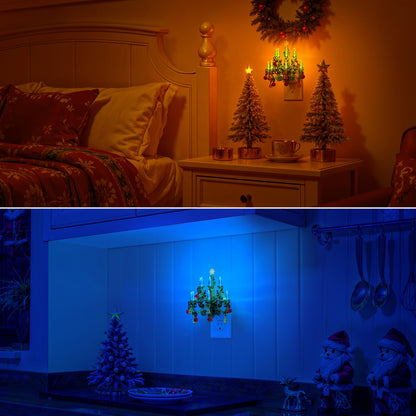 Briignite Flameless Candle Night Lights, Amber Plug-in 2 Pack, LED Candle with Light Sensor, 0-100LM Dimmable, Kids Hallway Bathroom Nightlight
