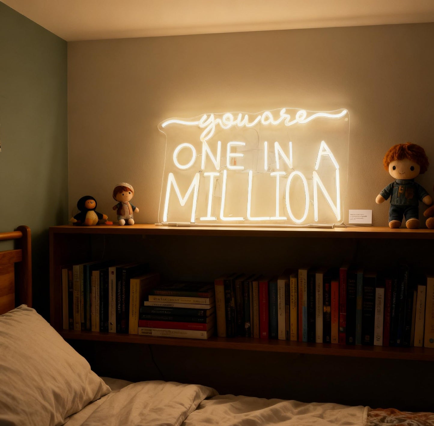 You Are One in a Million Neon Sign - USB Powered Dimmable Neon Light for Bedroom Living Room Home Decor Cafe Bar Party Wall Table Art Decorations Gift for Teen Girls Adults 16.7 x 12.2 In