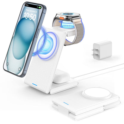 Wireless Charging Station for Apple - 3 in 1 Wireless Charger Stand Dock Watch and Phone Charger Station for Apple Watch 11/8/7/SE/6/5/4/3/2, iPhone 17 16-12 Pro Max SE XS X, Samsung, AirPods Pro/3/2