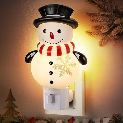 Christmas Snowman Night Light Plug in, Christmas Decoration 120V C7 LED Wall Plug in Nightlights, Christmas Night Light Decor for Bedroom Bathroom Kitchen Hallway Stairs