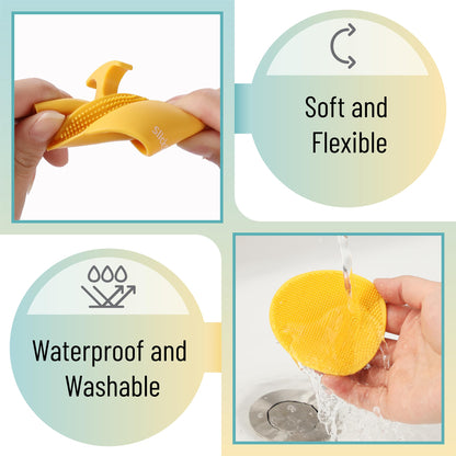 Slick- Silicone Facial Cleansing Brush, 4 Pack, Silicone Face Scrubber Exfoliator