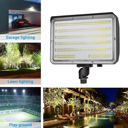 100W Outdoor LED Flood Light,AC100-277V 14000Lumens 5000K IP65 Waterproof Knuckle Mount Floodlight for Yard Garden,ETL Listed