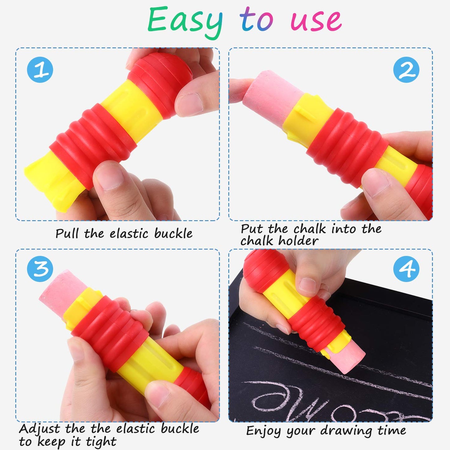 Outus 10 Pieces Railroad Chalk Holder Plastic Adjustable Chalk Clip for Teachers Office