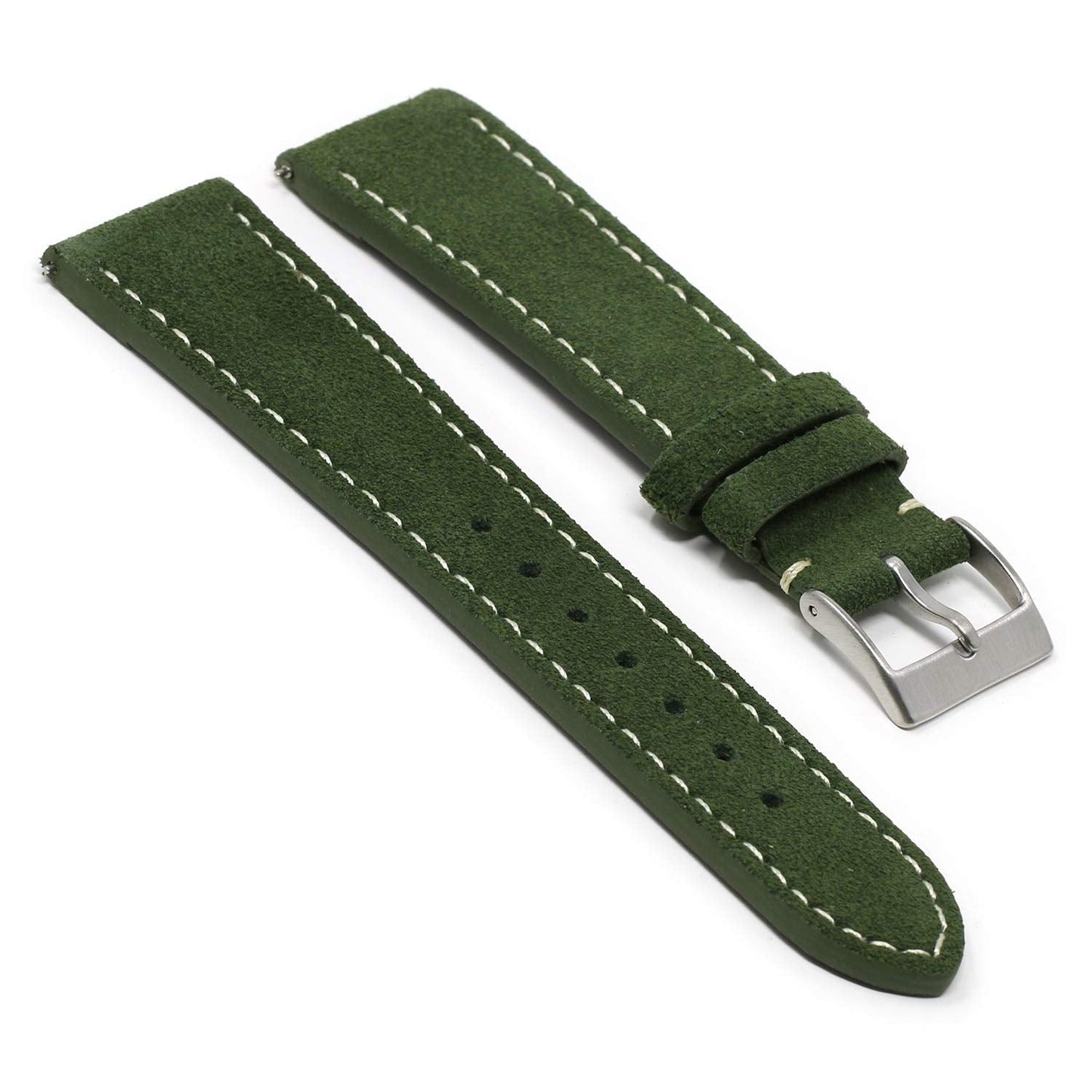 StrapsCo Classic Suede Leather Quick Release Watch Band Strap - Choose Your Color/Length - 16mm 18mm 19mm 20mm 21mm 22mm 24mm