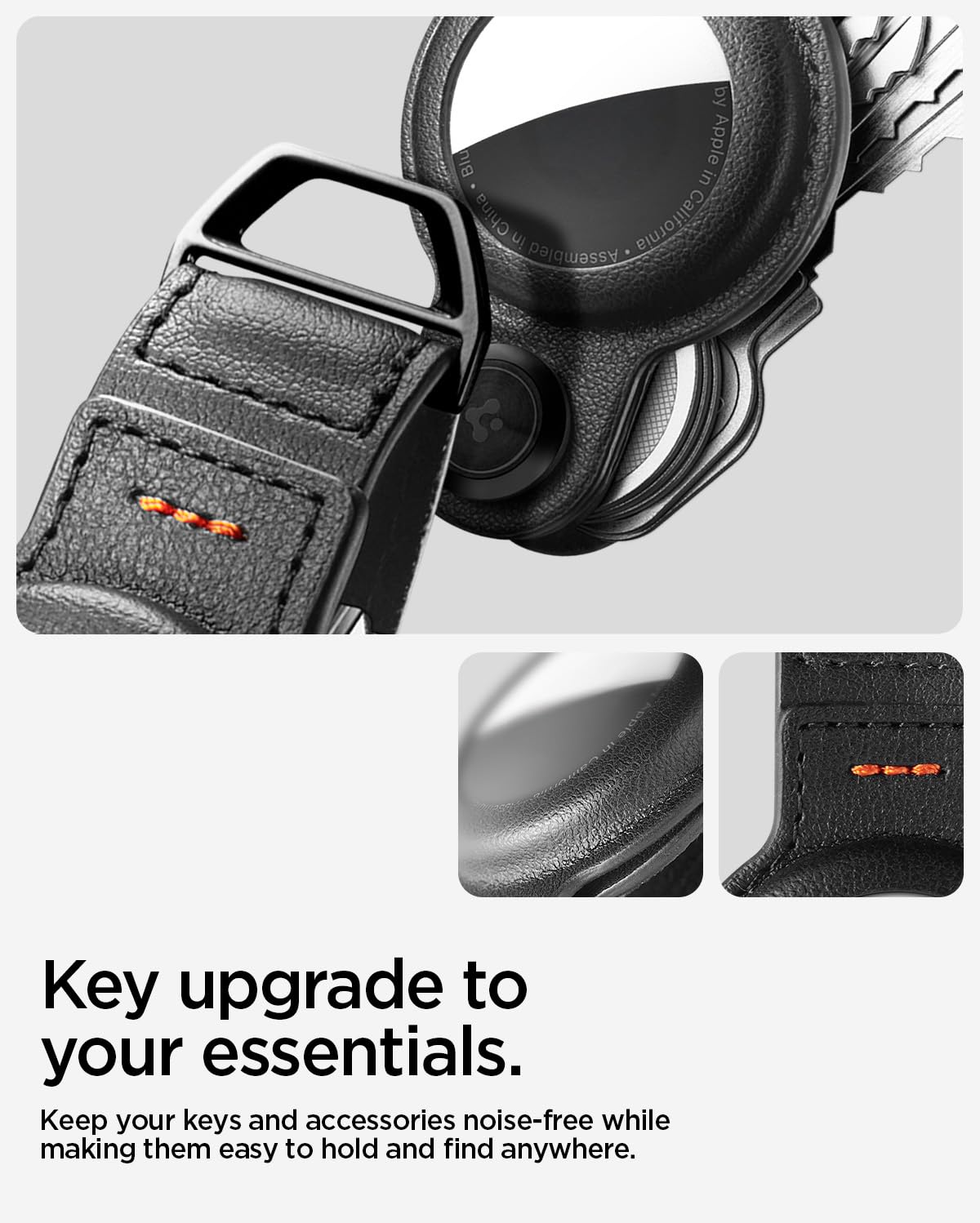 Spigen Valentinus Pro AirTag Key Organizer Designed for AirTag 2nd Gen (2026) & 1st Gen Case, Holder, Keychains, Key Ring Up to 5-6 Keys (Device Not Included) - Black