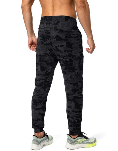 G Gradual Men's Sweatpants with Zipper Pockets Athletic Pants Traning Track Pants Joggers for Men Soccer, Running, Workout(Grey Camo,M)