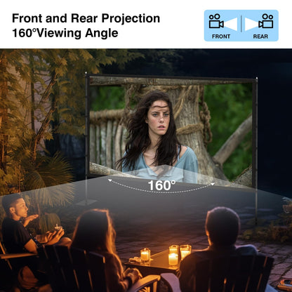 Outdoor Projector Screen with Stand - 120 inch Portable Projector Screens Indoor Outdoor Projector Screen 16:9 4K HD Outdoor Movie Screen with Carry Bag,Enioy Home Theater Projection Screen.