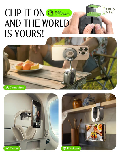 LISEN Gift for Women Her Best Airplane Gadgets Travel Essentials Phone Holder Travel Magsafe Accessories for iPhone 17 Long Flight Must Have Mini Europe Vacation Essentials Women Cruise Essentials