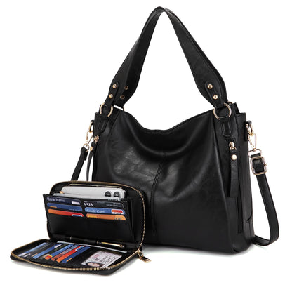 TOVAXY Women's Hobo Handbags Crossbody Bags Ladies Tote Shoulder Bags Purses and Wallet Set 2pcs