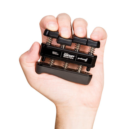 Prohands Gripmaster Hand Exerciser, Finger Exerciser (Hand Grip Strengthener), Spring-Loaded, Finger-Piston System, Isolate and Exercise Each Finger, (9 lb Heavy Tension, Black-Gripmaster)