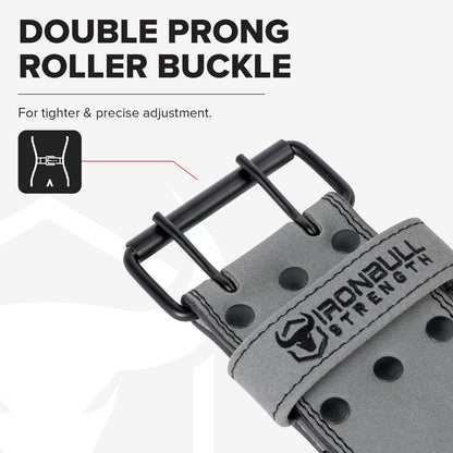 PowerLifting Belt/Weight Lifting Belt - 10mm Double Prong - 4-inch Wide - Advanced Back Support for Weightlifting and Heavy Power Lifting (Grey, XX-Large)