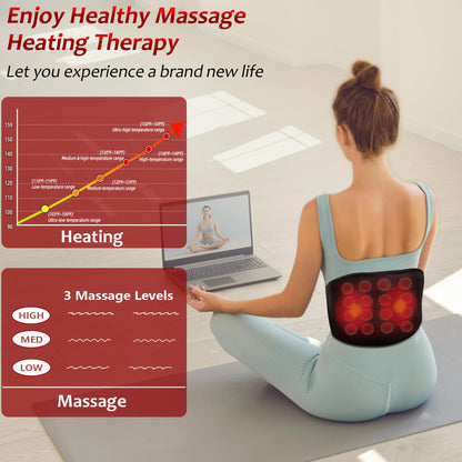 UTK Far Infrared Heating Pad for Back Pain Relief, Hot to 159℉, Gift for Women Men, FSA HSA Eligible Lower Back Massager with 3 Vibration, 16 Timers Auto-Off, 20 Natural Jade, 35-55" Adjustable Size