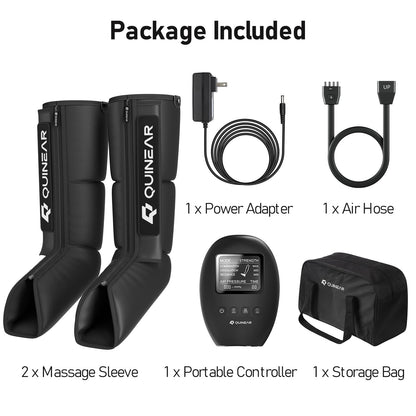 QUINEAR Leg Recovery System for Athletes, Air Compression Recovery Boots Massager for Circulation and Pain Relief - 9 Intensities 60-140 mmHg - FSA-HSA Eligible