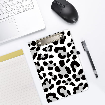 Hongri Mini Clipboard Folio with Refillable Lined Notepad and Interior Storage Pocket for Students, Classroom, Office, Women, Man, Cute Custom Pattern, Standard A5 Size 6 x 9 in, Cream Spots