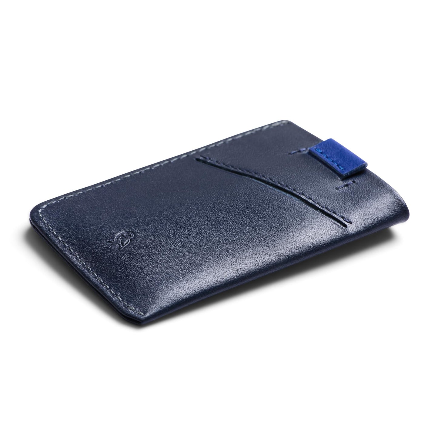 Bellroy Card Sleeve (Premium Leather Card Holder or Minimalist Wallet, Holds 2-8 Cards or Business Cards, Folded Note Storage) - Navy