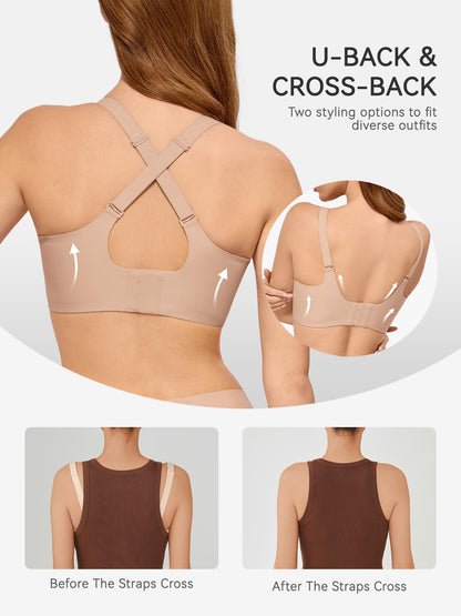 LUCKMEEY Bras for Women No Underwire Wireless Bras - Seamless Push Up Full Coverage Bralettes Comfortable Everyday Bra