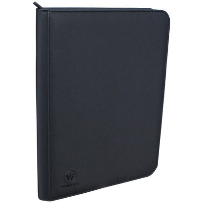 WINTRA Premium 360 Pockets Black Zippered Playing Card Binder - Sturdy Trading Card Holder Album ，9 Pocket Side Loading Card Folder with 20 Sheet Sleeves for Trading and Sports Cards