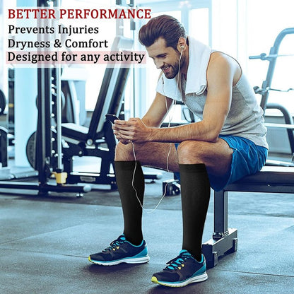 Compression Socks for Women & Men - 15-20 mmHg Circulation Support | 8 Pairs for Athletic Cycling