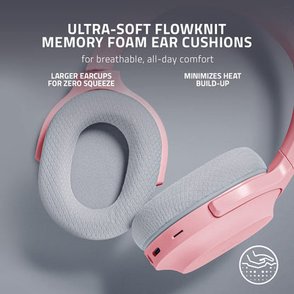 Razer Barracuda Wireless Gaming & Mobile Headset (PC, PlayStation, Switch 2, Android, iOS): 2.4GHz Wireless + Bluetooth - Integrated Noise-Cancelling Mic - 50mm Drivers - 40 Hr Battery - Quartz Pink