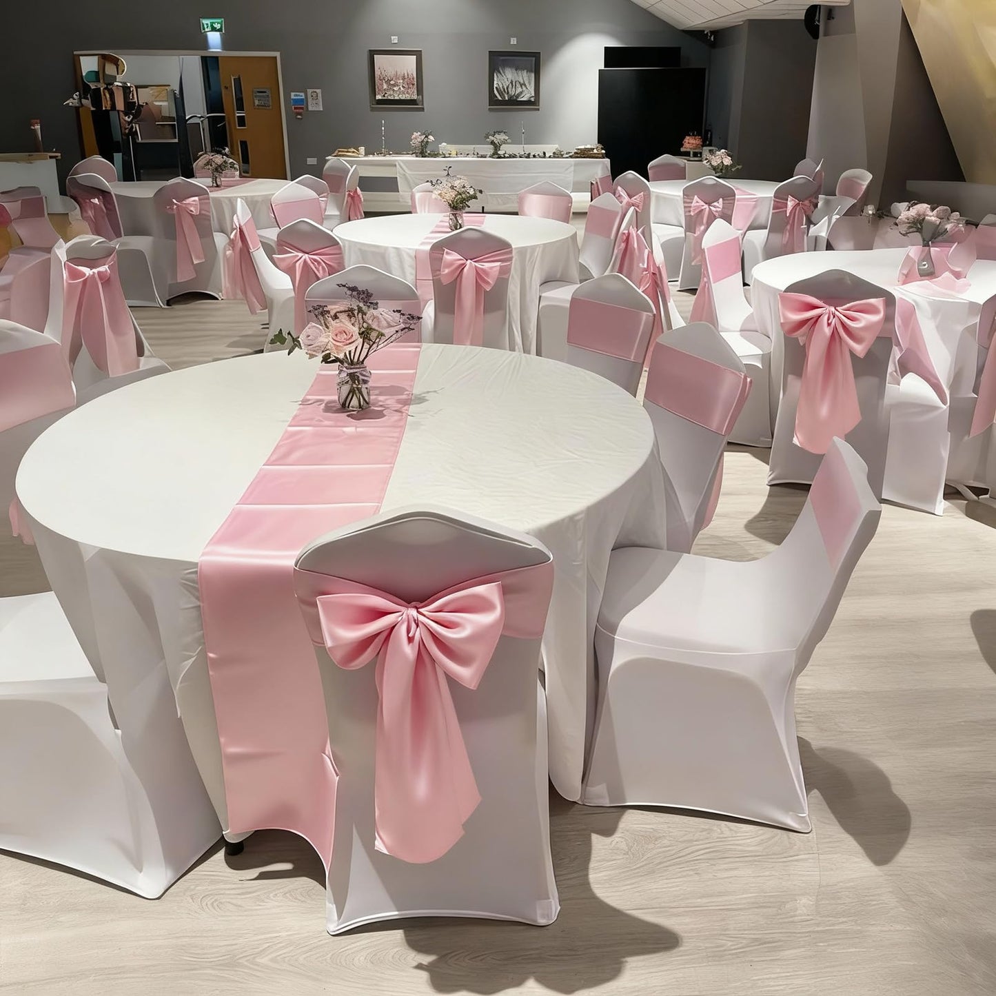 Big Pink Bow Coquette Room Decor, 23x11 Inch Satin Bows Large Pastel Pink Bows Birthday Decorations as Crib Skirt for Christmas Tree Topper Girl Room Xmas Gift Wrapping Bachelorette Baby Shower (3pcs)