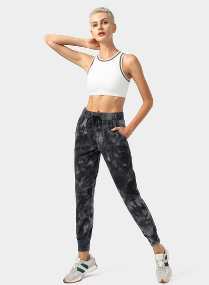 SANTINY Women's Joggers Pants Pockets Drawstring Running Sweatpants for Women Lounge Workout Jogging(Tie Dye Black_M)