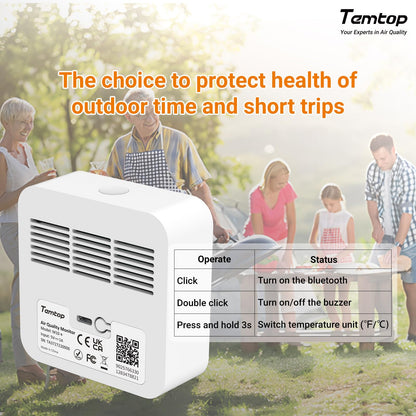 Temtop M10+ 6-in-1 CO2 Meter & Indoor Air Quality Monitor
