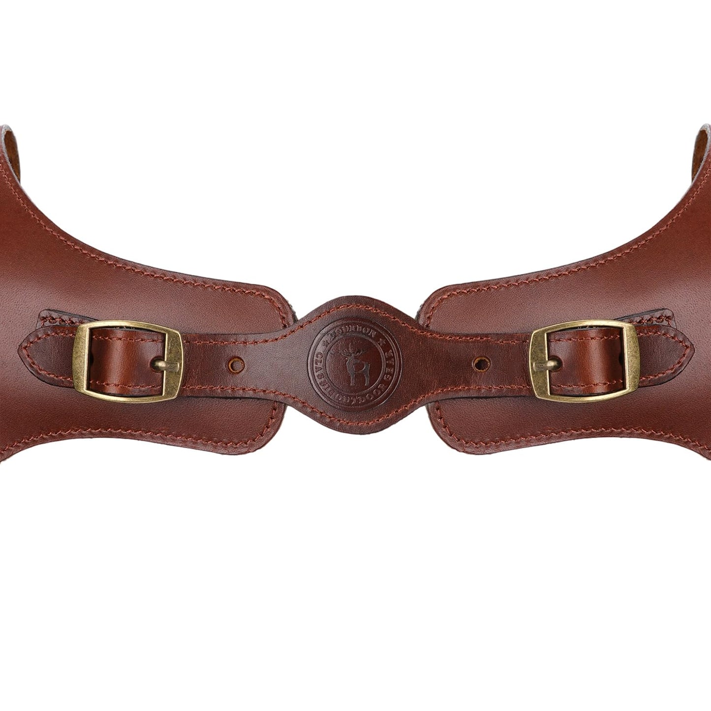 TOURBN Men's Genuine Leather Harness Suspenders - Adjustable Vintage Braces with Brass Hooks for Pants, Weddings & Formal Wear