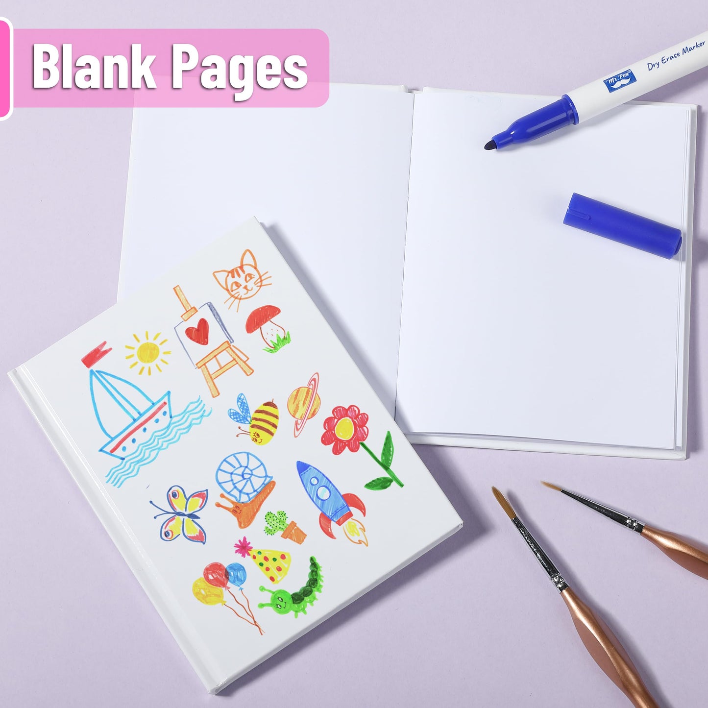 Mr. Pen- Blank Hardcover Books, 4.3" x 5.5", 40 Pages, 12 Pack, Blank Notebooks for Kids, Mini Notebooks for Kids