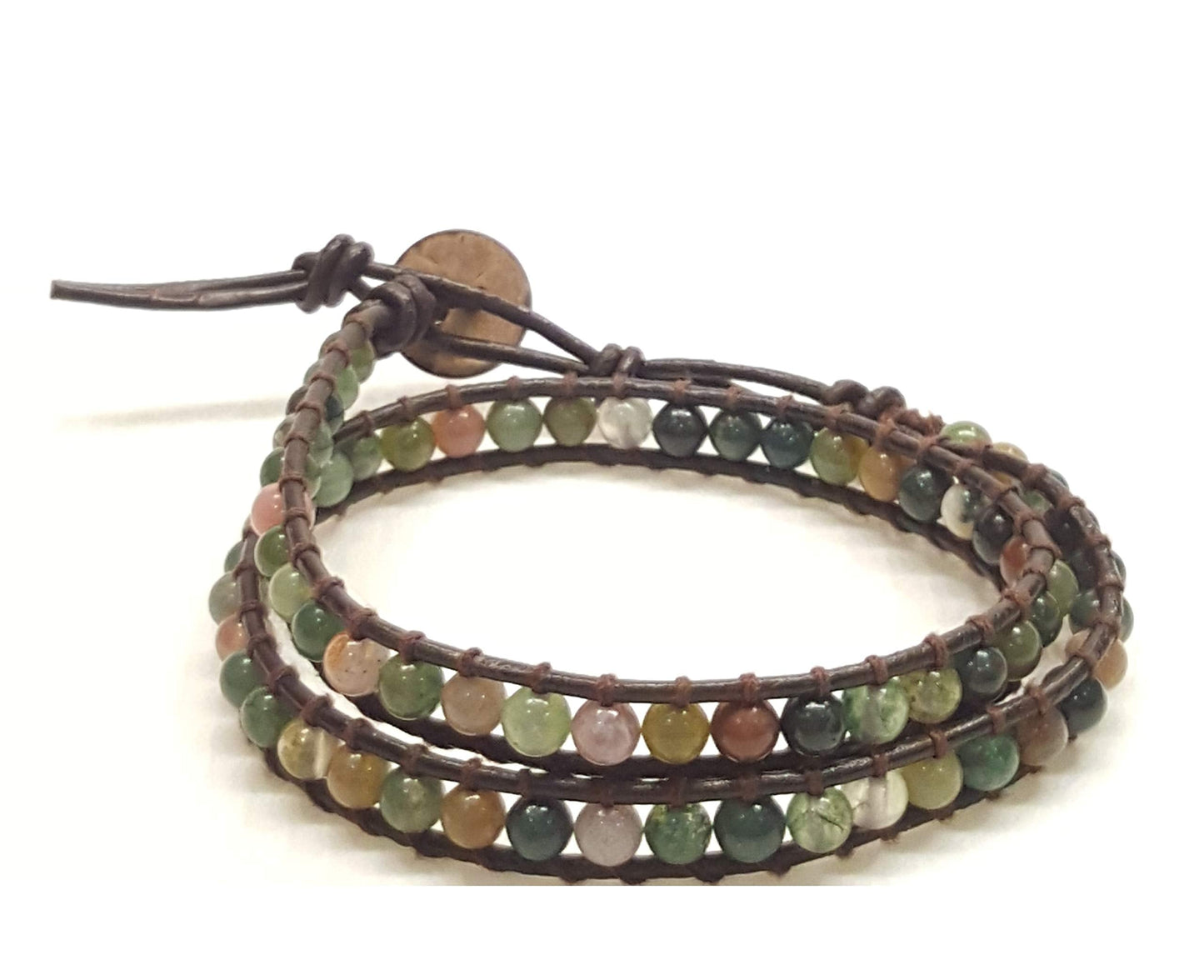 Infinityee888 Jasper 2 Wrap Bracelets and Choker woven Leather Necklace 2 in 1, Men Bracelet, Women Bracelet.