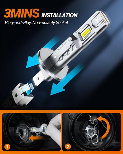 SEALIGHT H1 Fog Light Bulbs 36000LM 6500K Cool White 1:1 Design 50000+ Lifespan, 5 Mins Installation, Pack of 2