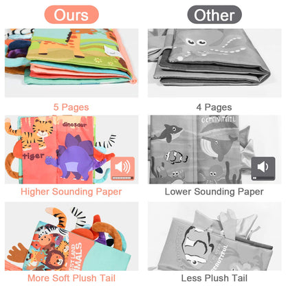 Vicloon Soft Cloth Books 0-6 Months, High Contrast Sensory Baby Toys - Tummy Time, Bath, Crinkle, Squeaky, Washable, Chewable, Non-Toxic, Early Educational