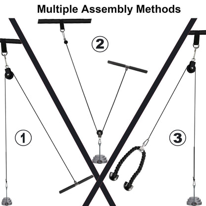 Taeku LAT Pulley System for Home Gym – Strength Training Fitness Equipment Cable Machine for Triceps, Biceps, Back & Shoulder Workouts (100'' Nylon)