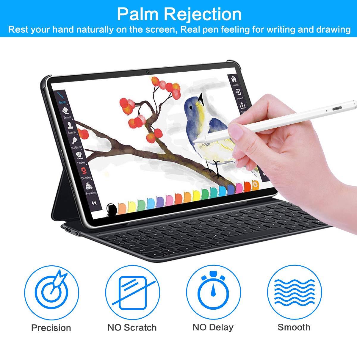 Stylus Pen for Apple iPad Pencil - iPad Pen A16 10th 9th 8th 7th 6th Gen for Apple Pencil 2nd Generation Compatible 2018-2025 iPad Pro M4 11-12.9 Inch iPad Air M2 M3 5th 4th 3rd Mini A17 6th 5th