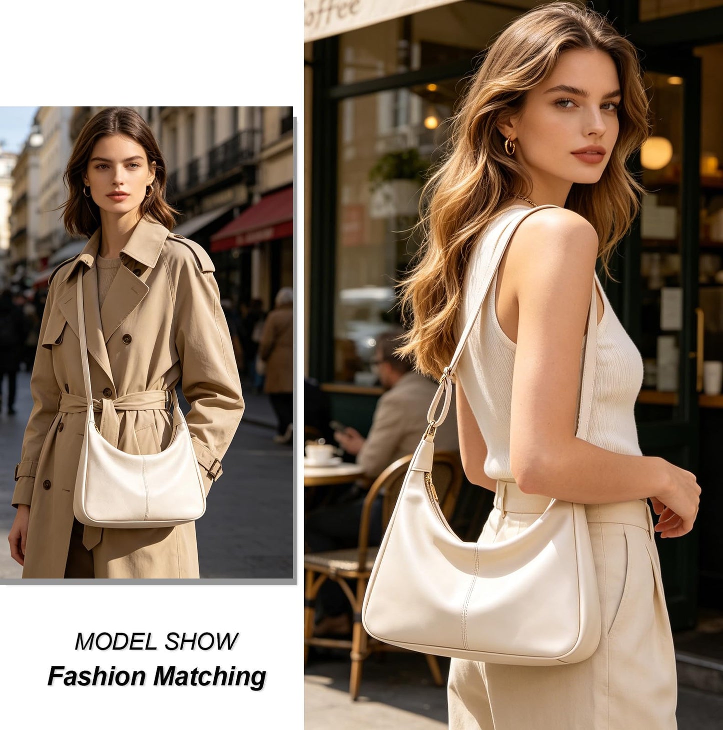 Zfkqzx Hobo Bags for Women Retro Vegan Leather Shoulder Handbag Foldable Slouchy Tote Crossbody Purses